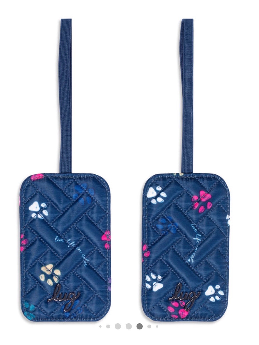 lug Baggage Claim Luggage Tags in Paws Navy Set of 2